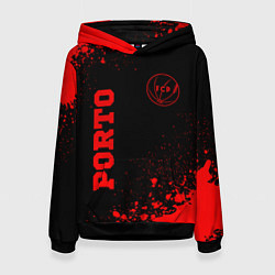 Толстовка-худи женская Porto - red gradient вертикально, цвет: 3D-черный