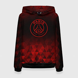 Толстовка-худи женская PSG red poly, цвет: 3D-черный