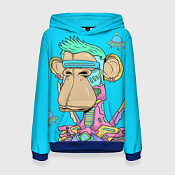 Толстовка-худи женская NFT cyber ape UFO, цвет: 3D-синий