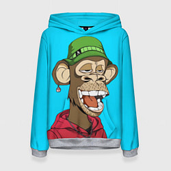 Толстовка-худи женская NFT smile ape, цвет: 3D-меланж