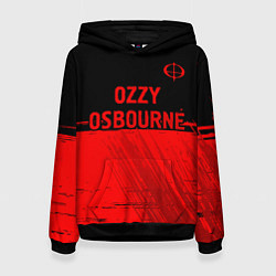 Толстовка-худи женская Ozzy Osbourne - red gradient посередине, цвет: 3D-черный