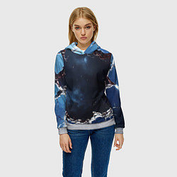 Толстовка-худи женская Объемная дыра в стене текстура, цвет: 3D-меланж — фото 2