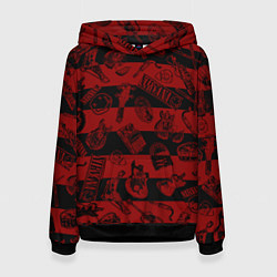 Толстовка-худи женская Свитер Курта нирвана, цвет: 3D-черный