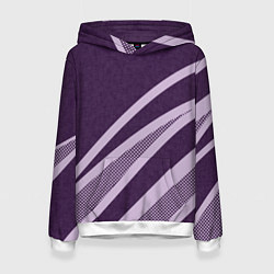 Толстовка-худи женская Фиолетовый абстрактный с полосой, цвет: 3D-белый