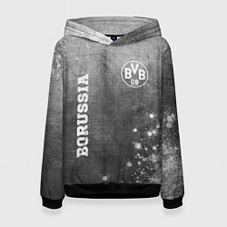 Толстовка-худи женская Borussia - grey gradient вертикально, цвет: 3D-черный