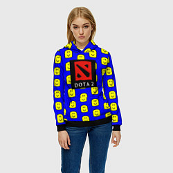 Толстовка-худи женская Dota smile pattern, цвет: 3D-черный — фото 2
