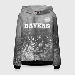Толстовка-худи женская Bayern - grey gradient посередине, цвет: 3D-черный