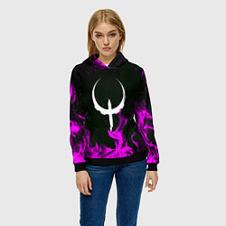 Толстовка-худи женская Quake fire neon, цвет: 3D-черный — фото 2