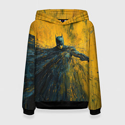 Толстовка-худи женская Бэтмен нарисованный кистью, цвет: 3D-черный