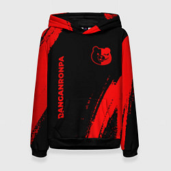 Толстовка-худи женская Danganronpa - red gradient вертикально, цвет: 3D-черный
