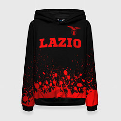 Толстовка-худи женская Lazio - red gradient посередине, цвет: 3D-черный