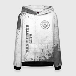 Толстовка-худи женская Manchester City - white gradient вертикально, цвет: 3D-черный