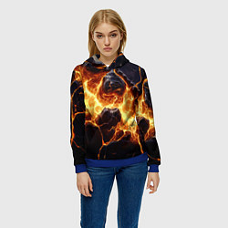 Толстовка-худи женская Золотая лава текстура, цвет: 3D-синий — фото 2