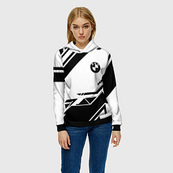 Толстовка-худи женская BMW geometry black, цвет: 3D-черный — фото 2