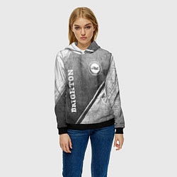 Толстовка-худи женская Brighton - grey gradient вертикально, цвет: 3D-черный — фото 2