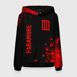 Толстовка-худи женская Paramore - red gradient вертикально, цвет: 3D-черный