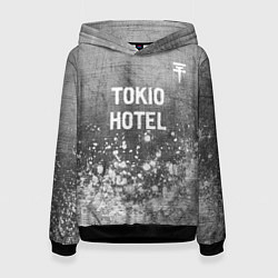 Толстовка-худи женская Tokio Hotel - grey gradient посередине, цвет: 3D-черный