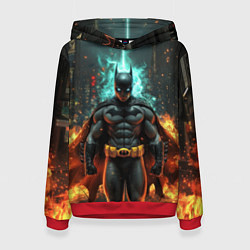 Толстовка-худи женская Бэтмен эпик, цвет: 3D-красный