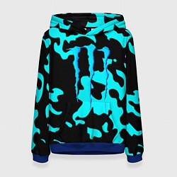 Толстовка-худи женская Monster energy камуфляж голубой, цвет: 3D-синий