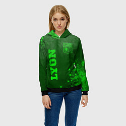 Толстовка-худи женская Lyon - green gradient вертикально, цвет: 3D-черный — фото 2