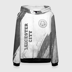 Толстовка-худи женская Leicester City - white gradient вертикально, цвет: 3D-черный