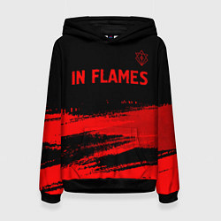 Толстовка-худи женская In Flames - red gradient посередине, цвет: 3D-черный