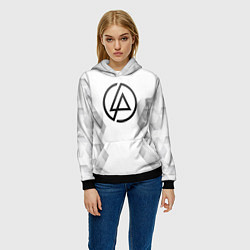 Толстовка-худи женская Linkin Park white poly, цвет: 3D-черный — фото 2