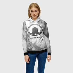 Толстовка-худи женская Great Wall - white gradient, цвет: 3D-черный — фото 2
