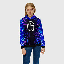 Толстовка-худи женская Among Us neon energy, цвет: 3D-черный — фото 2