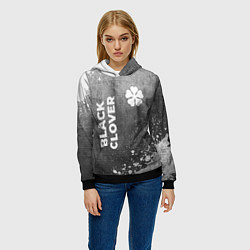 Толстовка-худи женская Black Clover - grey gradient вертикально, цвет: 3D-черный — фото 2