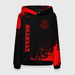 Толстовка-худи женская Everton - red gradient вертикально, цвет: 3D-черный