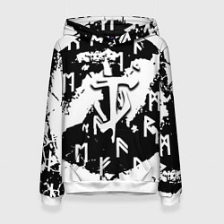 Толстовка-худи женская Doom символы краски, цвет: 3D-белый