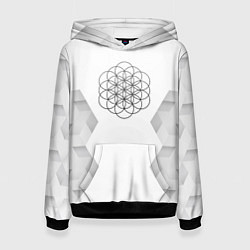 Толстовка-худи женская Coldplay white poly, цвет: 3D-черный