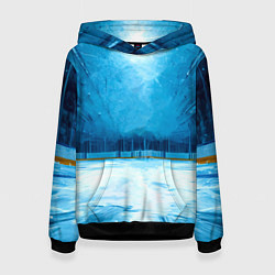 Толстовка-худи женская Хоккейная площадка, цвет: 3D-черный