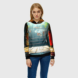 Толстовка-худи женская Ринг под открытым небом, цвет: 3D-черный — фото 2