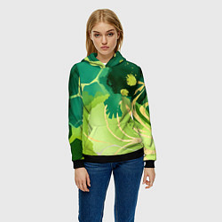 Толстовка-худи женская Вдохновленный природой, цвет: 3D-черный — фото 2