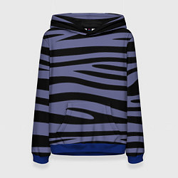 Толстовка-худи женская Морские полоски, цвет: 3D-синий