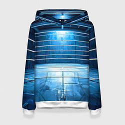 Толстовка-худи женская Синий ринг, цвет: 3D-белый
