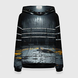 Толстовка-худи женская Черный ринг, цвет: 3D-черный