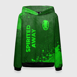 Толстовка-худи женская Spirited Away - green gradient вертикально, цвет: 3D-черный