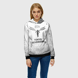 Толстовка-худи женская Tokyo Revengers - white gradient, цвет: 3D-черный — фото 2