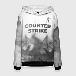 Толстовка-худи женская Counter Strike - white gradient посередине, цвет: 3D-черный