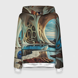 Толстовка-худи женская Современная пещера, цвет: 3D-белый