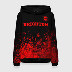 Толстовка-худи женская Brighton - red gradient посередине, цвет: 3D-черный