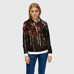 Толстовка-худи женская Стекающий мед - текстура, цвет: 3D-белый — фото 2