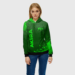 Толстовка-худи женская Akira - green gradient вертикально, цвет: 3D-черный — фото 2