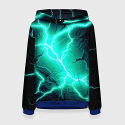 Толстовка-худи женская Color light blue black, цвет: 3D-синий