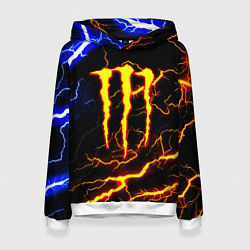 Толстовка-худи женская Monster energy шторм, цвет: 3D-белый