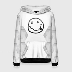 Толстовка-худи женская Nirvana white poly, цвет: 3D-черный