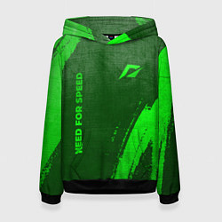 Толстовка-худи женская Need for Speed - green gradient вертикально, цвет: 3D-черный